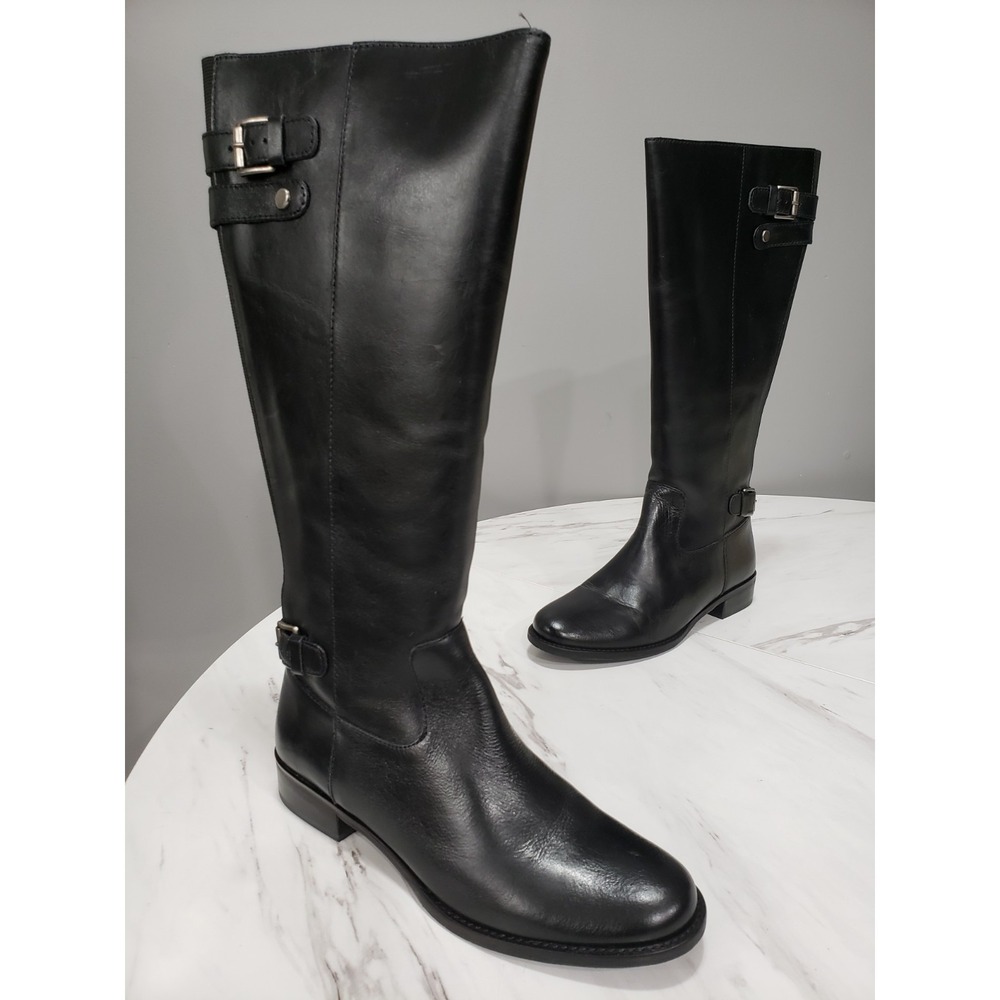 NEW NO BOX SZ 7.5 Matisse leather saddle black bono riding boot sideβ zip buckle